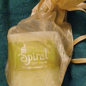 Gold and Green Bag with Decorative Font Lime abd Parsley candle